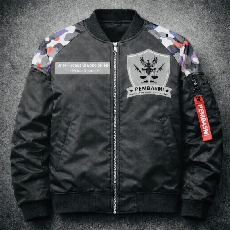 Tampilan depan jaket pembasmi