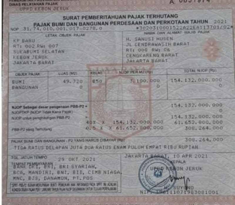 PEMPERINTAH PROVINSI DKI BELUM MEMBAYAR HUTANGNYA KEPADA FIRDAUS OIWOBO,MASALAH INI AKAN DIBAWA KE RANAH HUKUM KARENA BERKAITAN DENGAN ANGGARAN HAMPIR SATU TRILYUN RUPIAH MILIKNYA